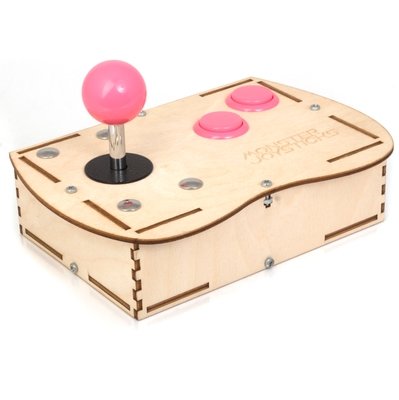 Plywood Mini Monster Retro Gaming Joystick Kit - Cyber Pink
