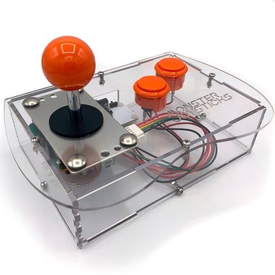 Clear Mini Monster Retro Gaming Joystick Kit - Electric Orange