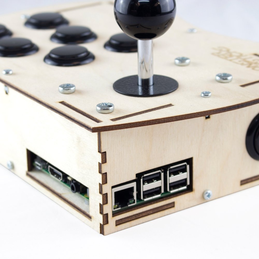 Plywood Deluxe Arcade Controller Kit For Raspberry Pi Stealth Black