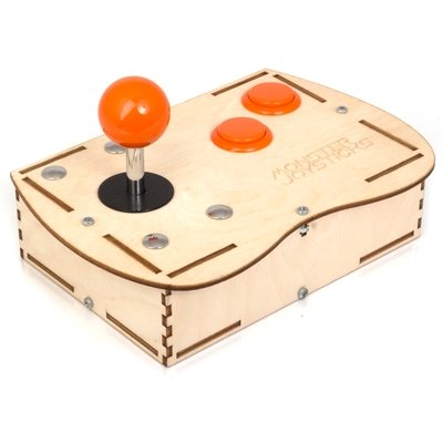 Plywood Mini Monster Retro Gaming Joystick Kit - Electric Orange
